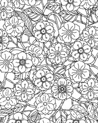 Vector Monochrome Floral Pattern