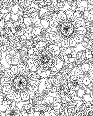 Vector Monochrome Floral Pattern
