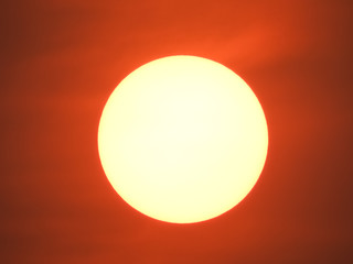 Close up the Sun with brighten sky
