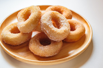 Donuts on white background.