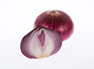 red onion on white