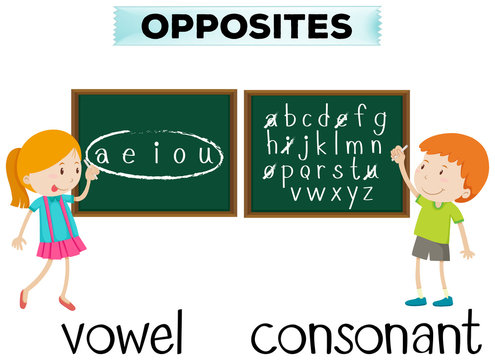 Opposite wordcard for vowel and consonant