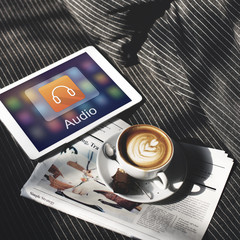 Digital Music Streaming Multimedia Entertainment Online Concept