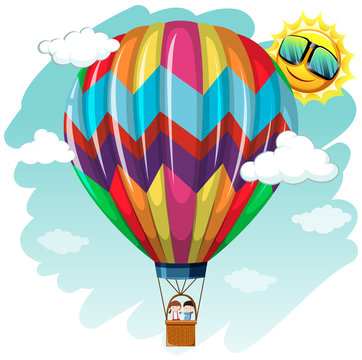 Colorful balloon in blue sky