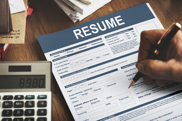 Fototapeta na wymiar Resume Application Employment Form Concept