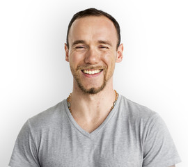 Obraz premium Man Smiling Happiness Carefree Emotional Expression Concept