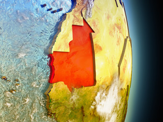 Mauritania in red from space
