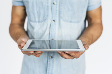 Studio People Shoot Portrait Isolated on White