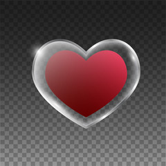 Glass heart with frame