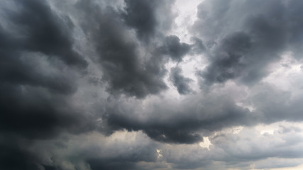 Fototapeta na wymiar Rain clouds before thunderstorm background