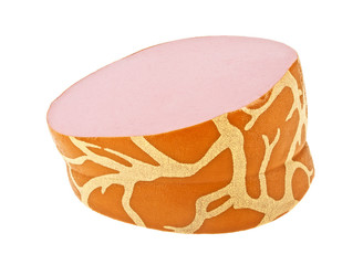 Boiled sausage isolated on white background