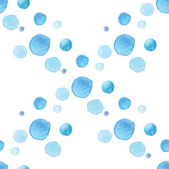 Handmade Painting watercolor blue sea, paper texture