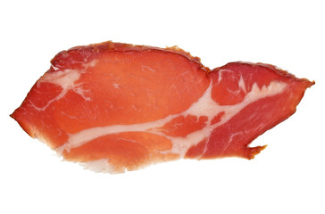 Meat slice on a white background