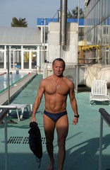 Swimmer in the swimming pool