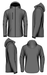 Men softshell jacket vector illustration