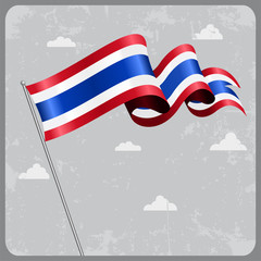 Thai wavy flag. Vector illustration.