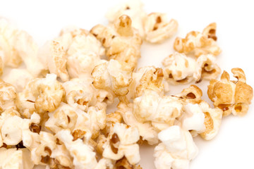 popcorn on a white background
