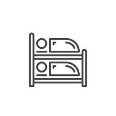 Bunk bed line icon, outline vector sign, linear pictogram isolated on white. Symbol, logo illustration