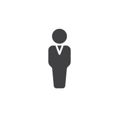 Person icon vector, filled flat sign, solid pictogram isolated on white. Symbol, logo illustration