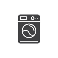 Washing machine icon vector, filled flat sign, solid pictogram isolated on white. Laundry symbol, logo illustration