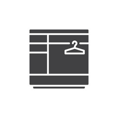 Wardrobe icon vector, filled flat sign, solid pictogram isolated on white. Symbol, logo illustration
