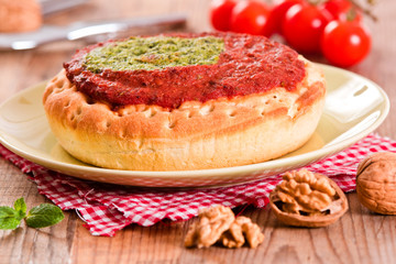 Calzone with walnuts and endive.