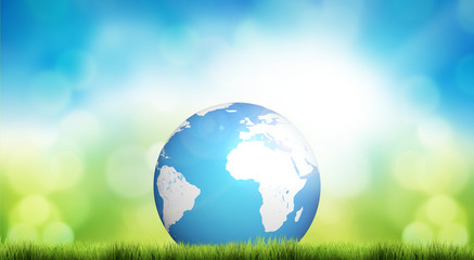 planet earth nature green blue 3d render design