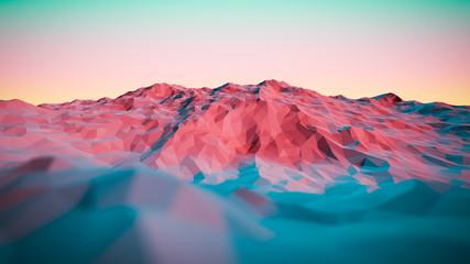 3d illustration of colorful Abstract Mountains