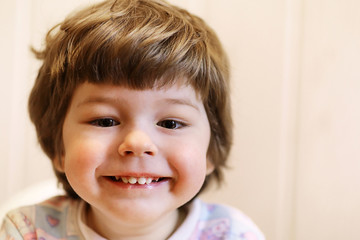 kid smiling and have fun white background