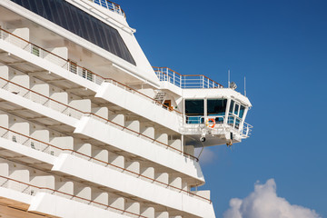 Fragment of ocean liner on Bosphorus port , Istanbul, Turkey.