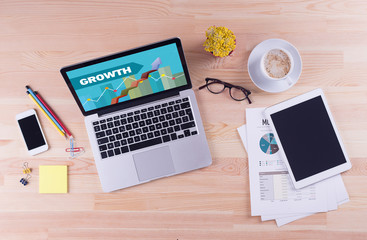 Business desk concept - GROWTH