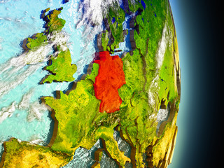 Germany in red from space