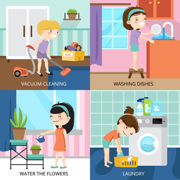 Kids Cleaning 2x2 Design Concept