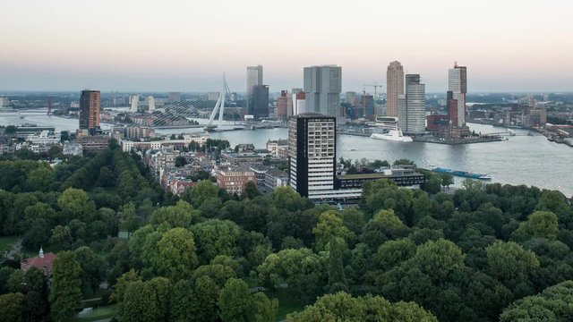 Sunset in Rotterdam, the Netherlands - Time lapse