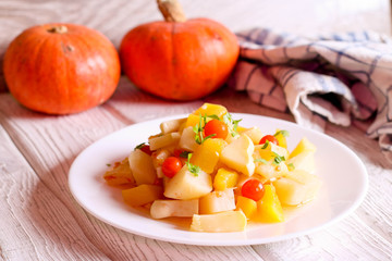 Nutritious seasoned and roasted vegetables