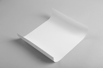 White paper on grey background