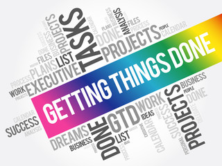 Getting Things Done Word Cloud, Business Concept Background