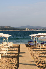 beach with relax places