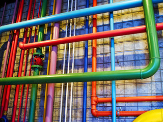 Pipes in bright strong colors