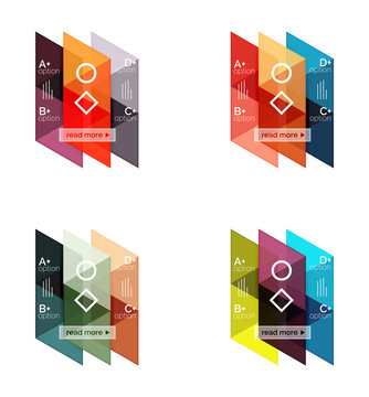Vector set of colorful geometric infographics