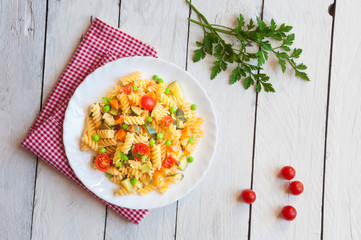 Delicious pasta with vegetables