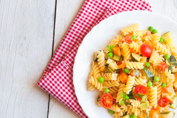 Delicious pasta with vegetables