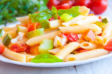 Delicious pasta with vegetables