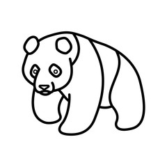 Naklejka premium Panda Outline Vector Illustration