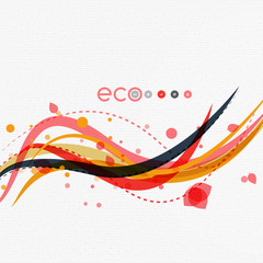 Vector abstract floral waves with leaves, nature backgrounds