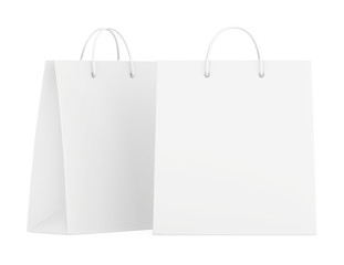 Shopping Bags collection isolated on white background. 3d rendering