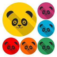 Panda head icon - vector illustration