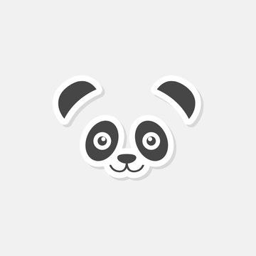 Panda head icon - vector illustration