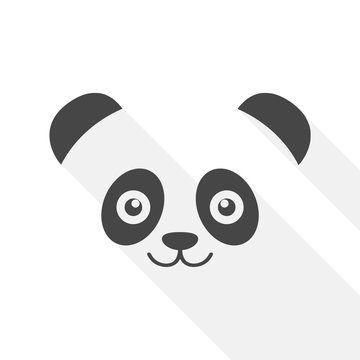 Panda head icon - vector illustration