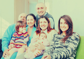   cheerful three generations family